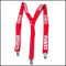Custom logo fashion red color elastic trousers braces