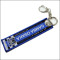 Luxury silver woven embroidery polyester double side logo key tag