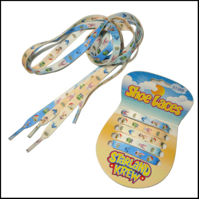 Heat printed custom logo shoelaces with shoe card package