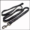 Black coarse texture fabric polyester printing custom logo dog leashes