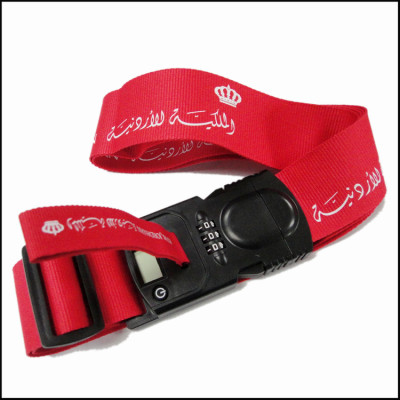 Big red can weigh the luggage belt with password buckle safe and durable packing belt