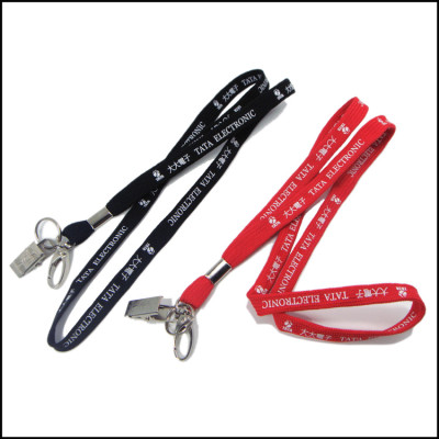 Double - sided printing pk narrow band work permit hanging rope factory brand lanyards