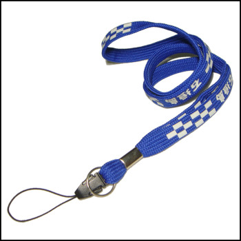 Blue polyester PK cell phone holder neck lanyards