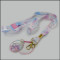 Thermal transfer lovely pattern polyester hang - up mobile phone wipe cleaner neck lanyards