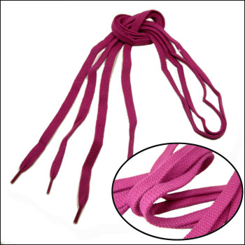 Polyester flat fabric Plain weave magenta plain cotton shoelcaes for adverting gift