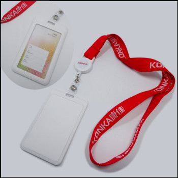 Polyester tether certificate card set sling business employee work card holder retractable lanyard