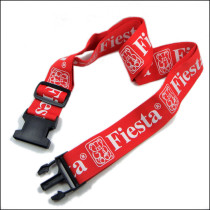 Customized logo silk-printed polyester red luggage badge cover belt