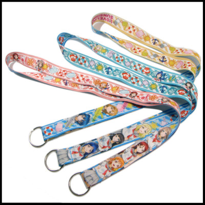 Boys and girls Cartoon beautiful girls double-sided heat transfer printing polyester hanging belt key lanyards