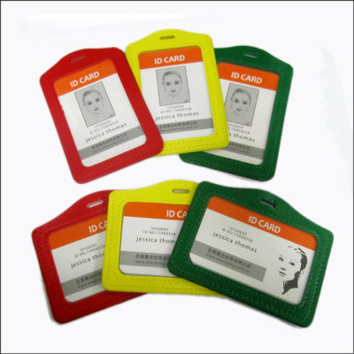 High quality custom design PU leather card holder lanyard