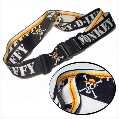 Woven logo polyester travel custom luggage straps and silicon travel tags