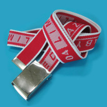 Polyester woven custom logo red waist jacquard weaving belt