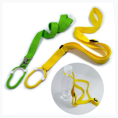 Fashion polyester coarse groove weaving style bottle holder custom neck strap