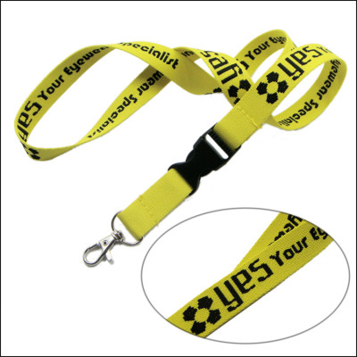 Woven logo on one side polyester lanyard custom logo