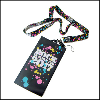 Custom fashion fancy printed neck strap show ticket card holder lanyard