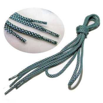 Thick round braided athletic shoelaces with logo tips for sale