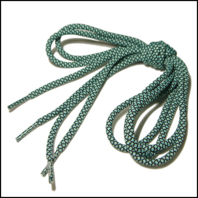 Thick round braided athletic shoelaces with logo tips for sale