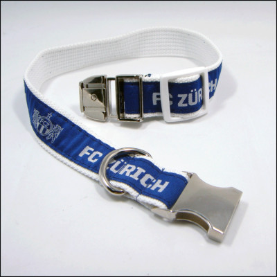 metal buckle woven satin polyester dog collar