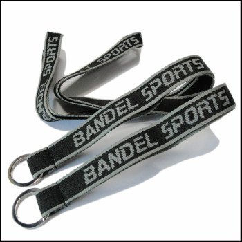 Black woven on one side logo key ring neck lanyard