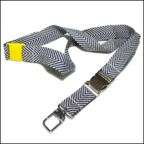 100% cotton woven fabric strap metal buckle staff card neck lanyards