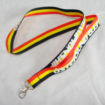 Three color fabric polyester screen printed ID card holder neck custom lanyard