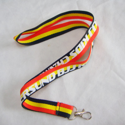 Three color fabric polyester screen printed ID card holder neck custom lanyard