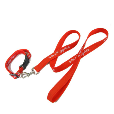 Red High-density jacquard woven label with dog leash pet collar dog strap