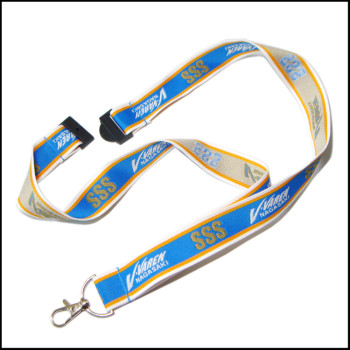 Safety buckle strap woven custom logo adverting lanyard