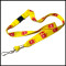 Yellow sublimation custom logo swivel J hook business name card holder lanyard