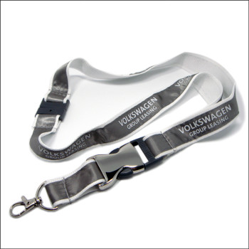 Plastic-metal buckle satin custom promotional lanyards factory
