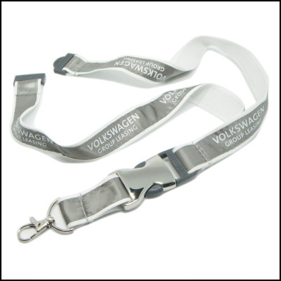 Plastic-metal buckle satin custom promotional lanyards factory