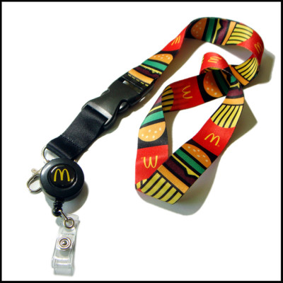 Retractable reels business adverting card holder polyester lanyards