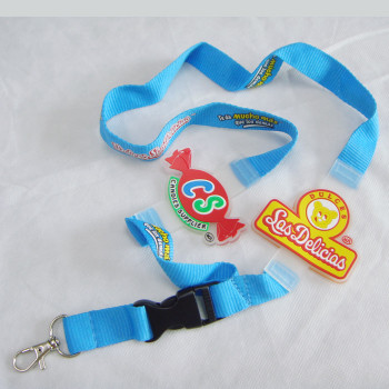 Hight quality neck strap advertising gifts Silicone logo lanyards