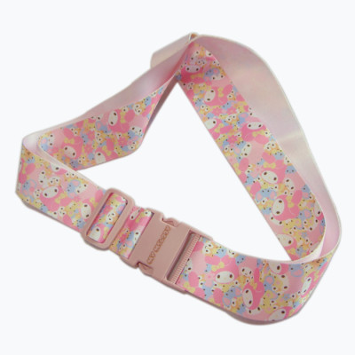 Polyester sublimation cartoon logo travel luggage belt for activity gift