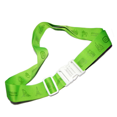 Airport gift white plastic buckle with printed custom logo travel luggage belts