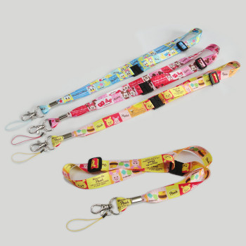 Colorful sublimation printed fashion polyester lanyard for Promotional gift items