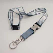 Metal release buckle with logo business adverting gift badge holder satin neck strap