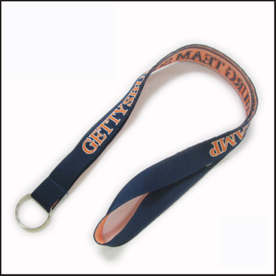 Key ring polyester material woven design logo key holder custom made lanyard