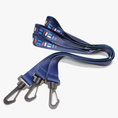 Plastic J hook custim design strapback heat transfer logo card holder lanyard