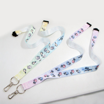 Key ring adverting sublimation logo custom made name badge holder lanyard