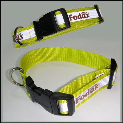 Reflective polyester Dog collars with name logo Pet collars factory
