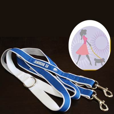 Dog leashes 2 handles backle polyester strap for pet walking