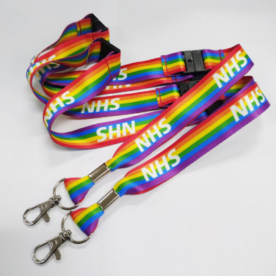 Rainbow designer neck lanyard colorful polyester supplies lanyard