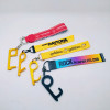 Rainbow color sublimation logo metal  functional  touchless Door opener handle holder strap