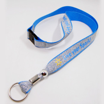 Beatiful love blue cute reflective id card rope key lanyard free sample