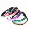 Promotional gift custom desing colors rhinestones Glitter wristband strap