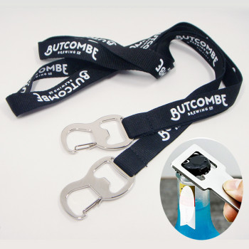 vans functional black polyester strap beer opener neck lanyard