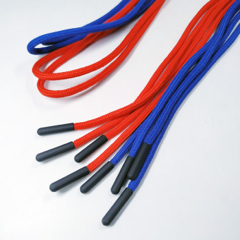 Blue round polyester string hard silicon custom tips shoelace sport