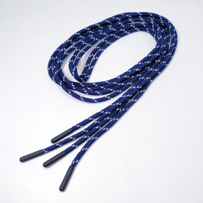Blue round polyester string hard silicon custom tips shoelace sport