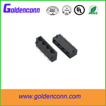 rj45 unshield with led female jack connector 8P8C for PCB 1*4 ports Connectors with right angle type