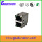 RoHs 10 /100Base-TX 90 degrees RJ45 2*1 port female connector with led with transformer